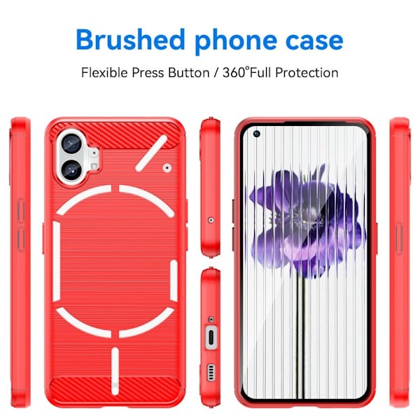Carbon Flex Suojakotelo Nothing Phone (1) - Punainen Red