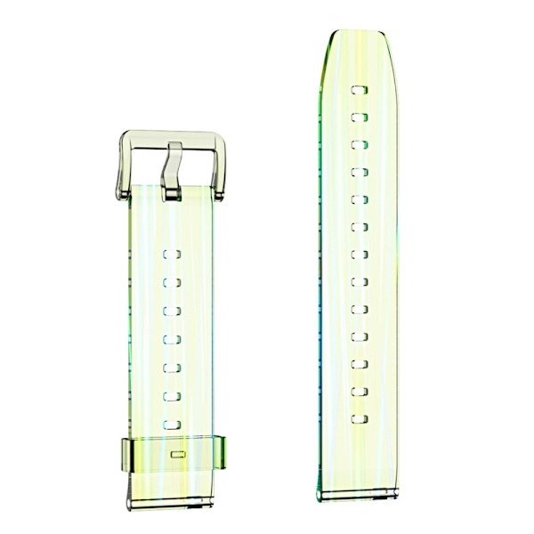 22mm Universal läpinäkyvä kellohihna - Läpinäkyvä Vihreä Green