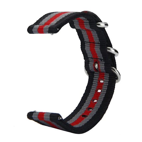 Samsung Gear S2 -kellon kestävä nailonranneke - Musta / Harmaa / Punainen Multicolor