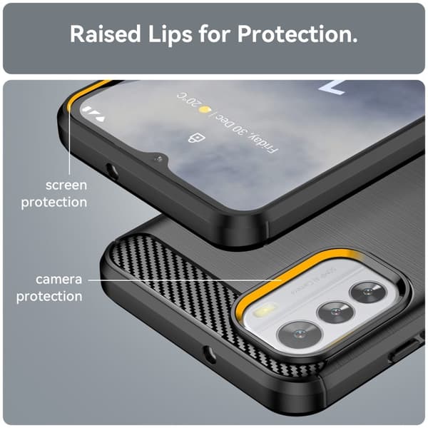 Carbon Flex Nokia G60 deksel - Svart Black
