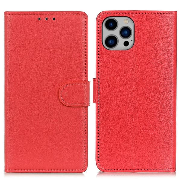 Klassisk iPhone 16 Pro Max flip etui - Rød Red