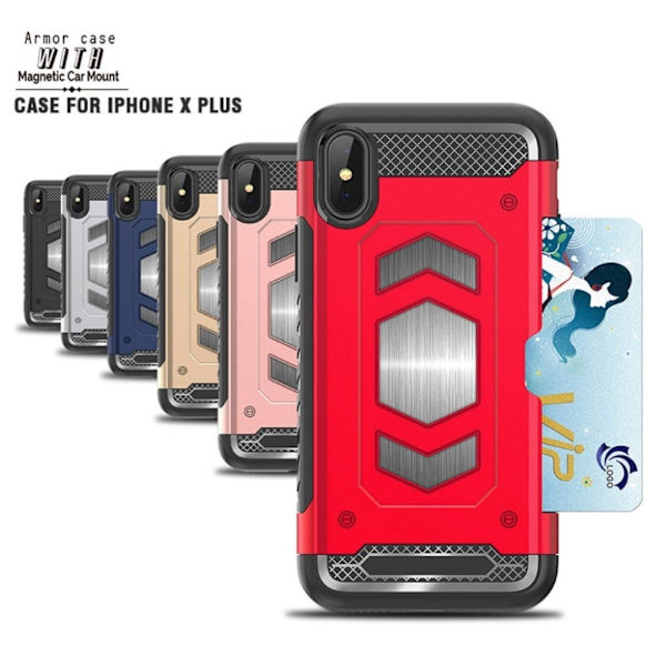 iPhone 9 Plus beskyttende cover af hybridmateriale - Rød Red