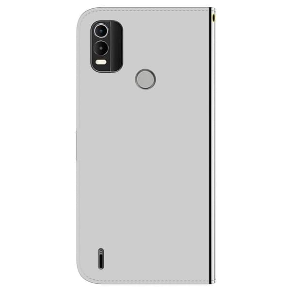 Mirror Nokia C21 Plus flip-etui - Sølv Silver grey