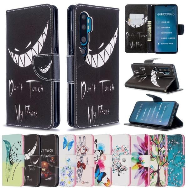 Wonderland Xiaomi Mi CC9 Pro / Mi Note 10 / Mi Note 10 Pro etui – Blå Sommerfugle og Blomster Multicolor
