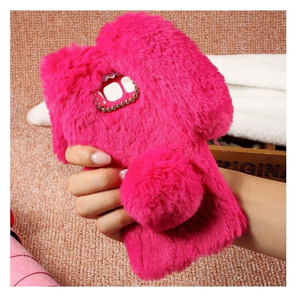 Fluffy Rabbit Samsung Galaxy S8 skal - Rosa Rosa