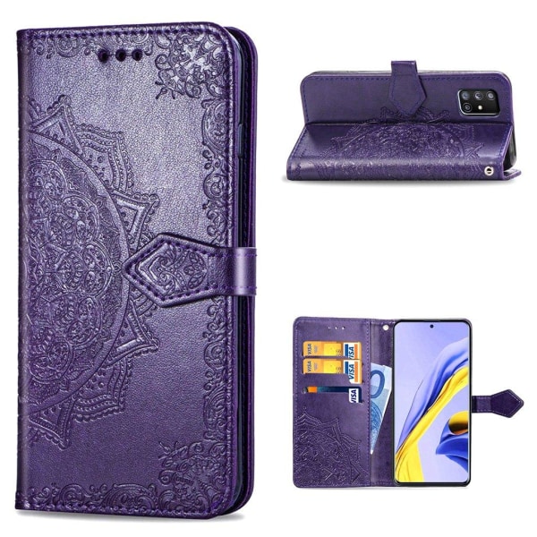 Mandala Samsung Galaxy A51 5G Flip Etui - Lilla Purple