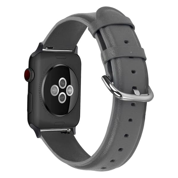 Apple Watch (41mm) klockarmband i äkta läder från cowhide - Grå Silvergrå