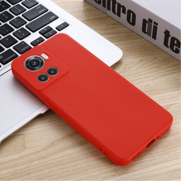 Matt flytende silikondeksel for OnePlus 10R / OnePlus Ace - Rød Red