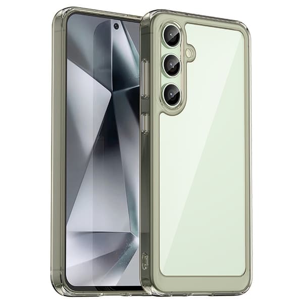 Samsung Galaxy S24 FE smart telefonskal i akryl - Transparent Grå Silvergrå