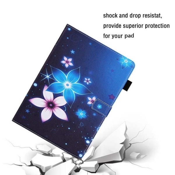 iPad Mini (2019) pattern printing leather case - Flower Blå