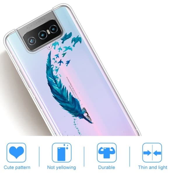 Deco Asus Zenfone 7 Pro skal - Fjäder Blå