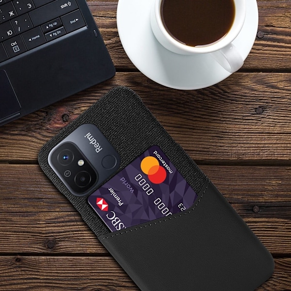 Bofink Xiaomi Redmi 12C Card Suojakuori - Musta Black
