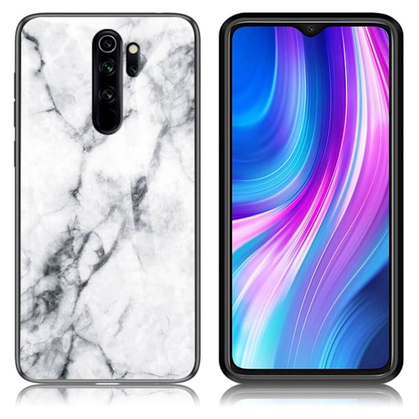 Fantasy Marble Xiaomi Redmi Note 8 Pro deksel - Hvit White