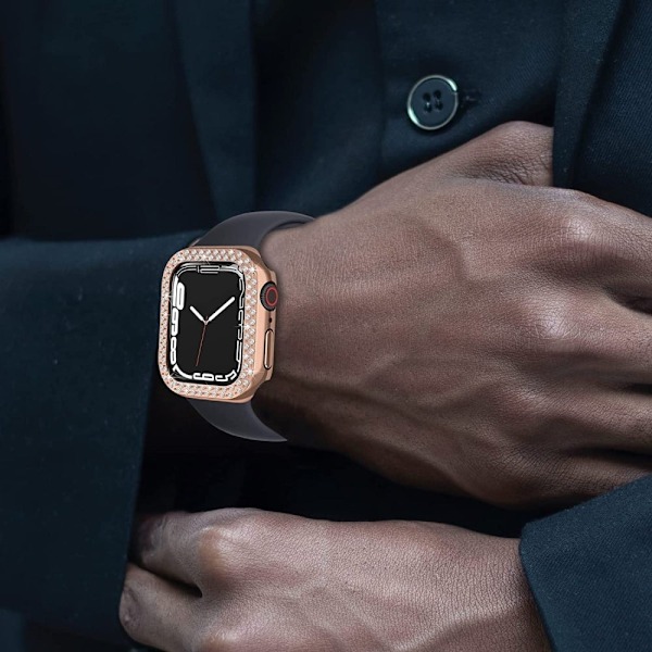 Apple Watch SE 2022 (40mm) - Ruusukulta-suojus strassikoristeisella koristeella - Ruusukulta Pink