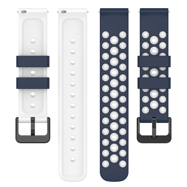 22 mm universal klockarmband i silikon - Midnattsblå / Vit Blå