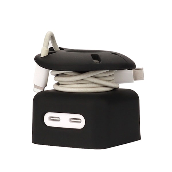 Apple 35W oplader silikoneadapter med kabeloprulning - Sort Black