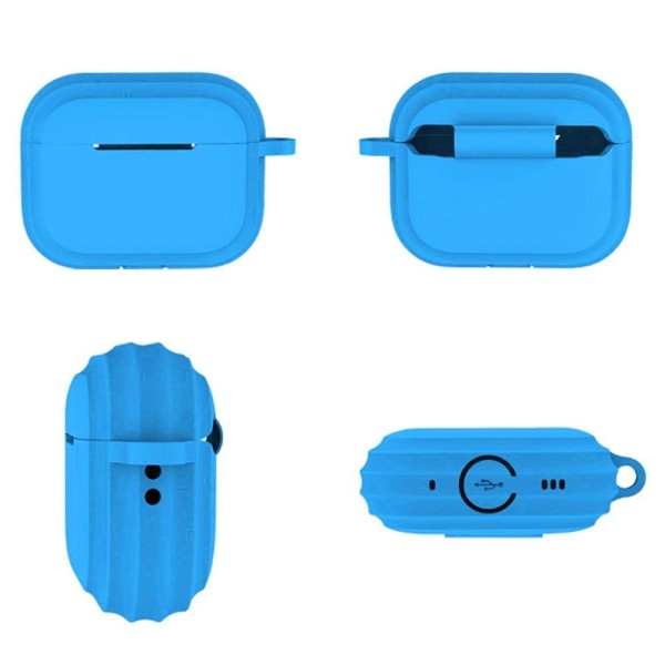 AirPods Pro 2 simple silicone case with carabiner - Sky Blue Blå