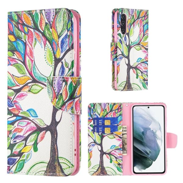 Wonderland Samsung Galaxy S21 FE Flip etui - Farverig træ Multicolor