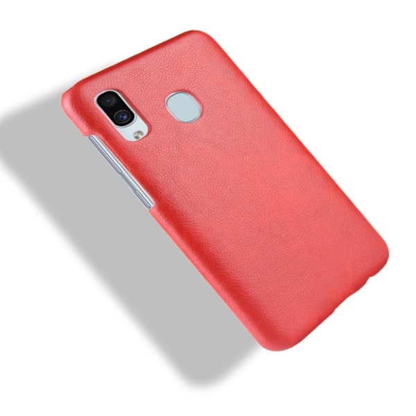 Samsung Galaxy A20e litchi päällystetty kotelo - Punainen Red