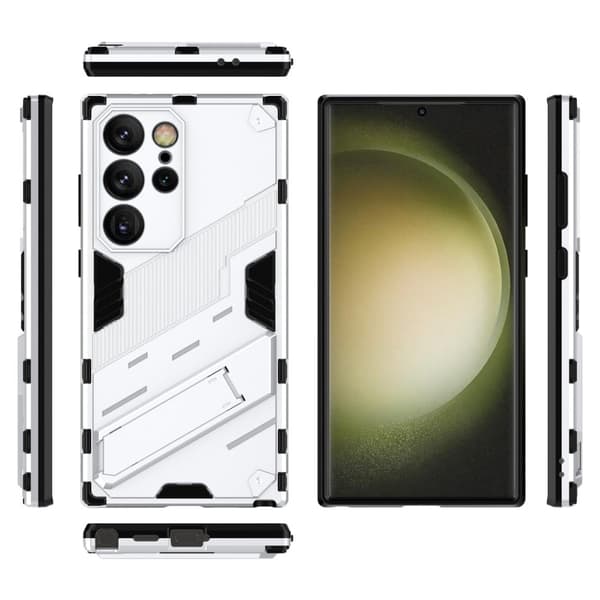 Støtsikkert hybriddeksel med et moderne preg for Samsung Galaxy S24 Ultra - Hvit White