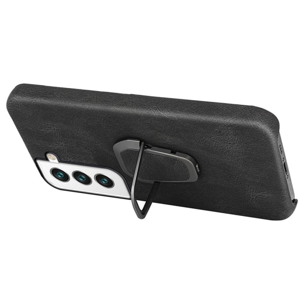 Stötsäkert läderfodral med oval kickstand för Samsung Galaxy S22 - Grön Grön