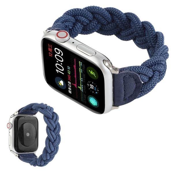 Apple Watch Series 6 / 5 44mm woven braid watch band - Dark Blue Blå