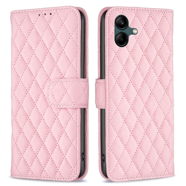 Matt Samsung Galaxy A04 fodral med rombmönster - Rosa Rosa