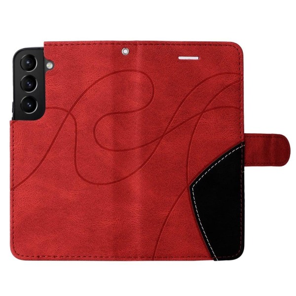 Tekstureret Læder Etui med Strop Til Samsung Galaxy S22 - Rød Red