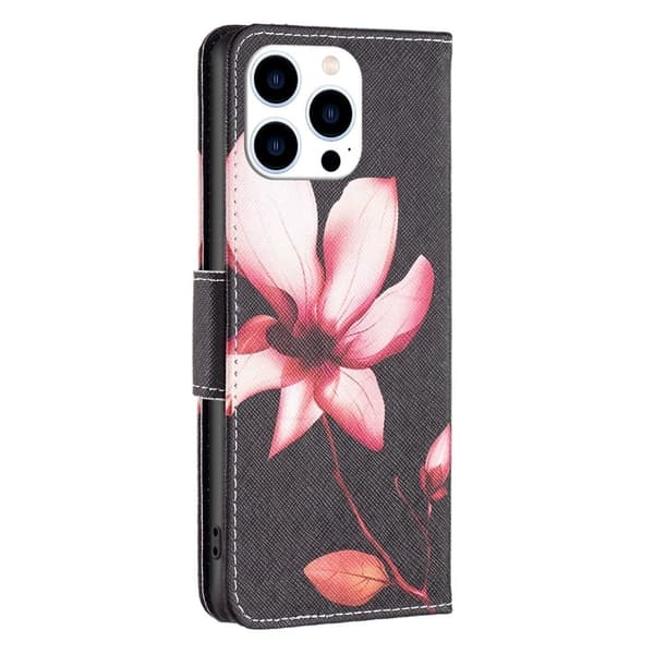 Wonderland iPhone 14 Pro flip etui - Pink Blomst Pink