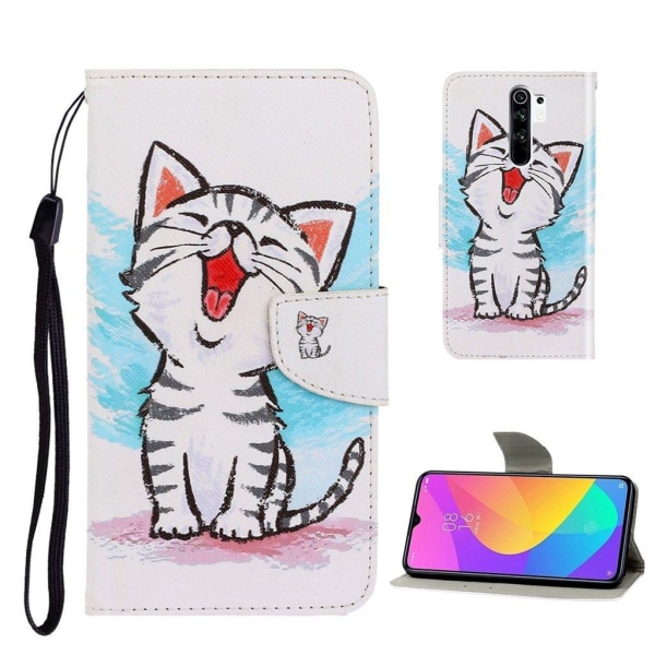 Wonderland Xiaomi Redmi 9 Flip etui - Sød kat White