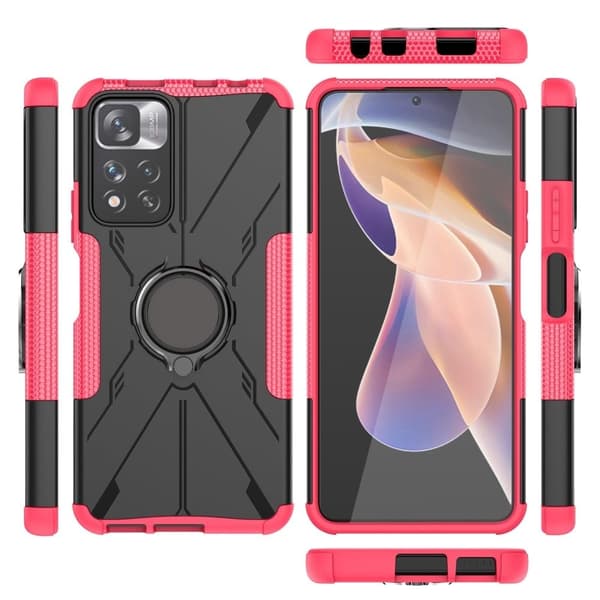 Kickstand-deksel med magnetisk ark for Xiaomi Redmi Note 11 Pro Plus 5G / 11 Pro 5G - Rose Pink