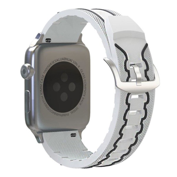 Apple Watch Series 4 44mm ECG pattern silicone watch band - Whit Vit