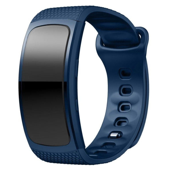 Samsung Gear Fit2 yksinkertainen silikoninen kellonauha - Tummansininen Koko: S Blue