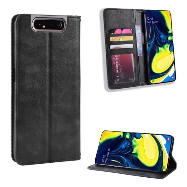 Bofink Vintage läder Samsung Galaxy A80 fodral - Svart Svart