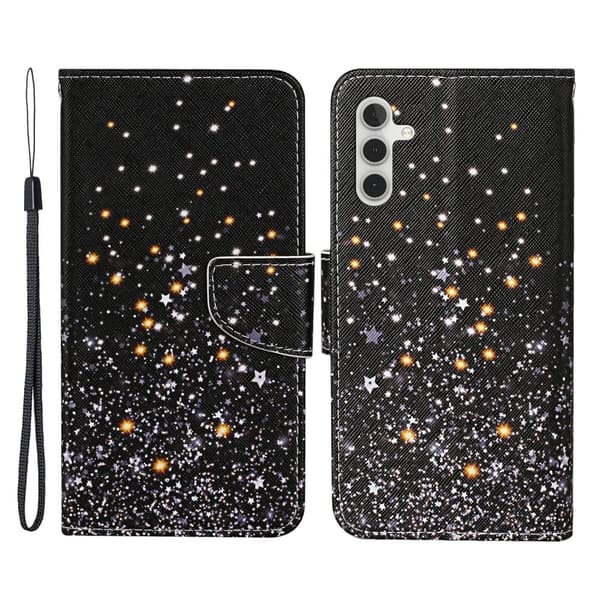 Wonderland Samsung Galaxy A54 Flippetui - Shattered Stjerner Black