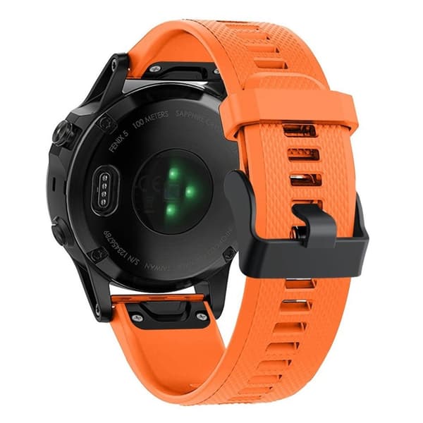 Garmin Fenix 5 joustava silikoninen ranneke - Oranssi Orange