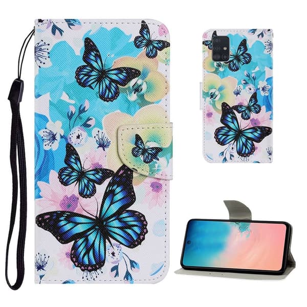 Wonderland Samsung Galaxy A71 Flip Etui - Blå Sommerfugl Blue