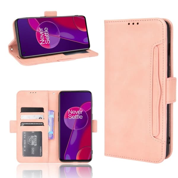 Modernt OnePlus 9RT 5G fodral med plånbok - Rosa Rosa