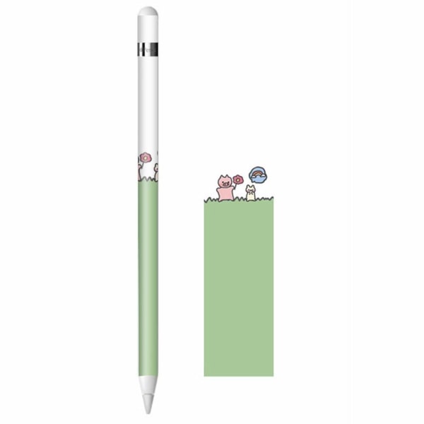 Apple Pencil cool sticker - Cute Pig and Bunny Grön
