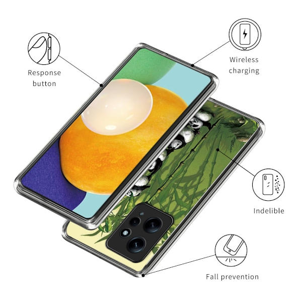 Deco Xiaomi Redmi Note 12 cover - Stablende Pandaer Green