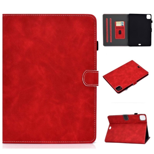 Ensfarvet tablet-beskyttelsesskal i læder iPad Pro 11-tommer (20 Red