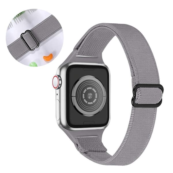 Apple Watch 42mm - 44mm nylon urrem - Lysegrå Silver grey