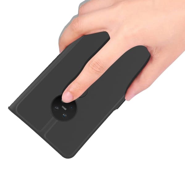 Glatt og tynt premium PU-skinnetui for Nokia 7.2 - Svart Black