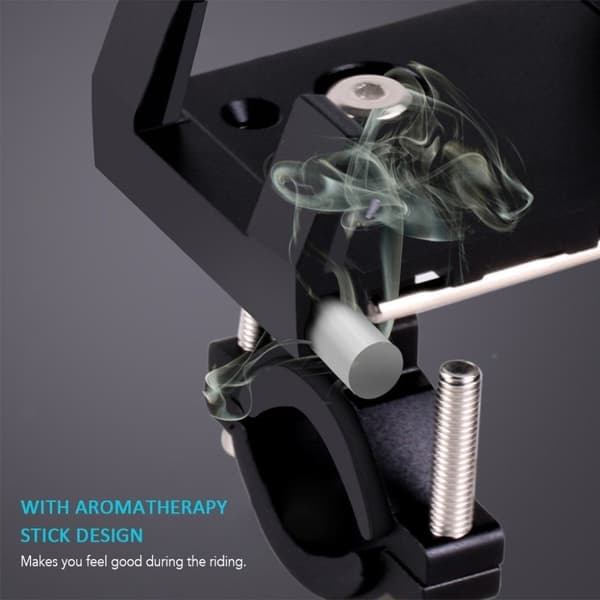 Unik cykeltelefonholder i aluminium med aromaterapi-pind - Sort Black