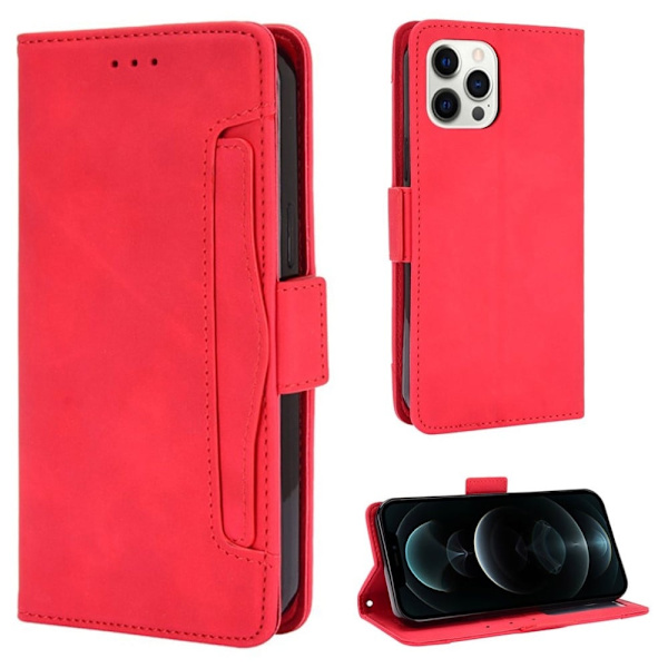 Moderne iPhone 13 Mini læderetui med pung - Rød Red