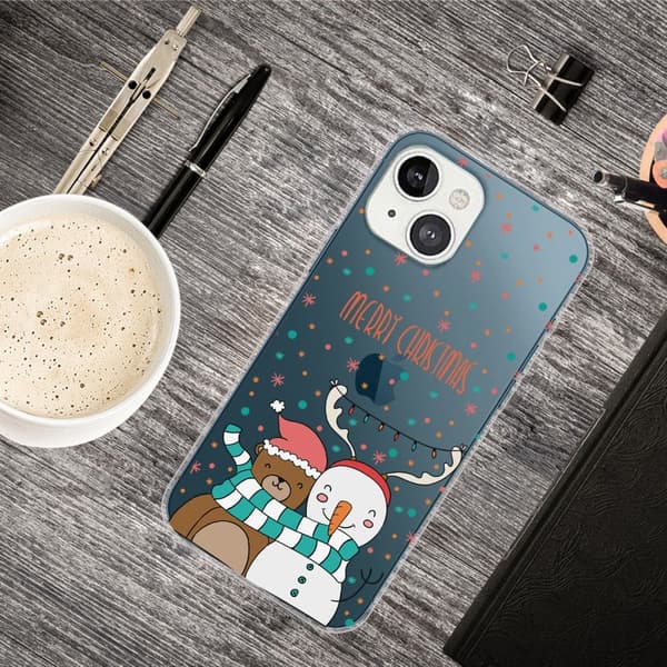Joulu iPhone 14 tapauksessa - Lumiukko Ja Karhu Multicolor