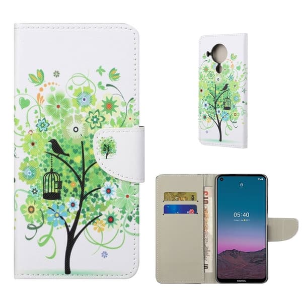 Wonderland Nokia 5.4 flip kuoret - Vihreä Puu Green