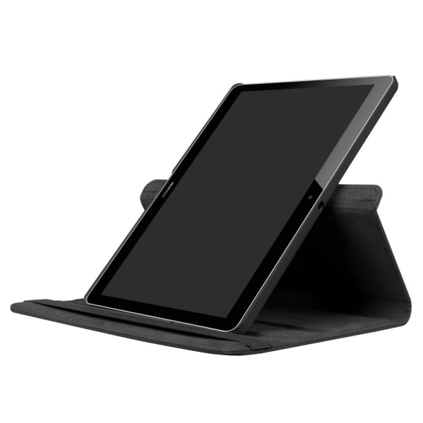 Huawei MediaPad T3 10 litsi tekstuurinen nahkakotelo - Musta Black