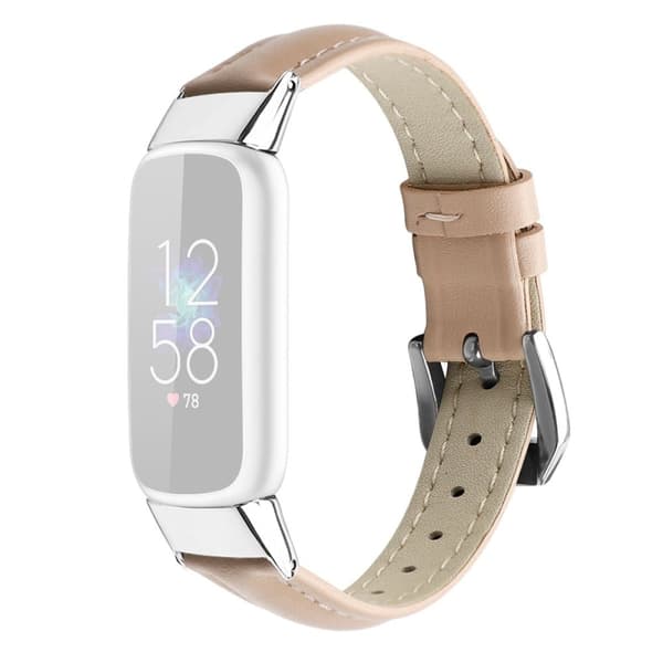 Fitbit Luxe klockarmband i äkta läder - Rosa / Storlek: L Rosa