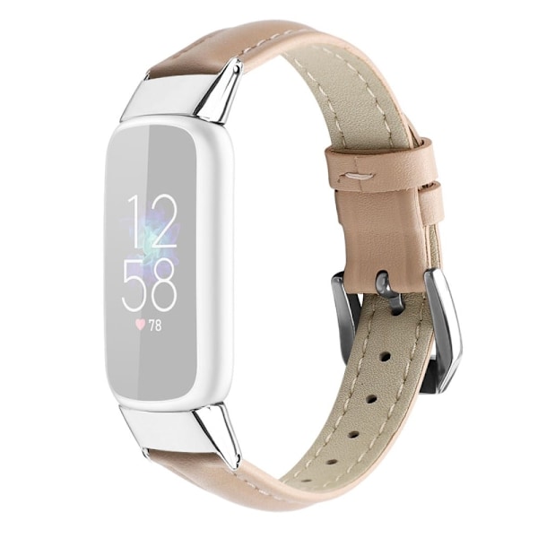 Fitbit Luxe urrem i ægte læder - Lyserød / Størrelse: L Pink
